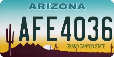 AZ license plate AFE4036