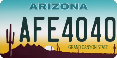 AZ license plate AFE4040