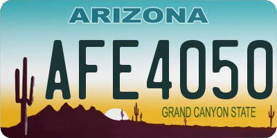 AZ license plate AFE4050