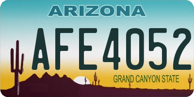 AZ license plate AFE4052