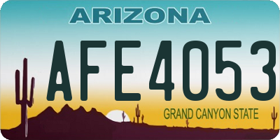 AZ license plate AFE4053
