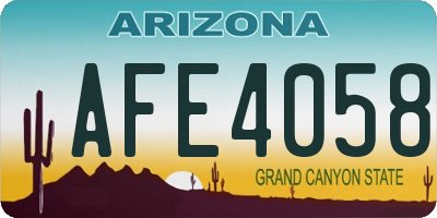 AZ license plate AFE4058