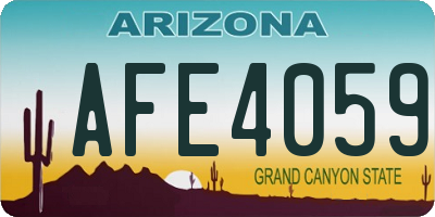AZ license plate AFE4059