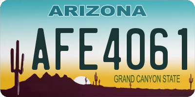 AZ license plate AFE4061