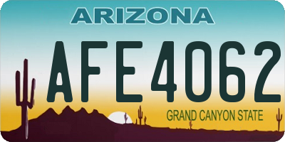 AZ license plate AFE4062