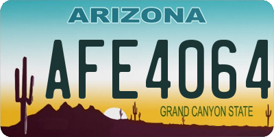 AZ license plate AFE4064