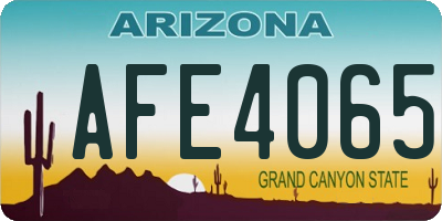 AZ license plate AFE4065
