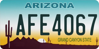 AZ license plate AFE4067
