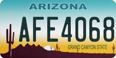 AZ license plate AFE4068