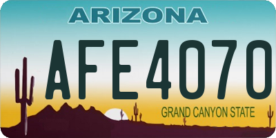 AZ license plate AFE4070