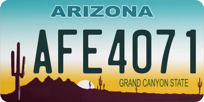 AZ license plate AFE4071