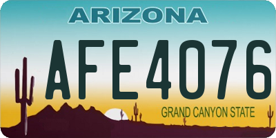 AZ license plate AFE4076