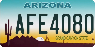 AZ license plate AFE4080