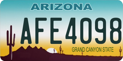 AZ license plate AFE4098
