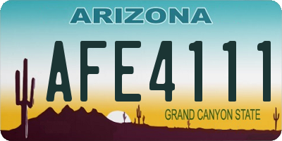 AZ license plate AFE4111