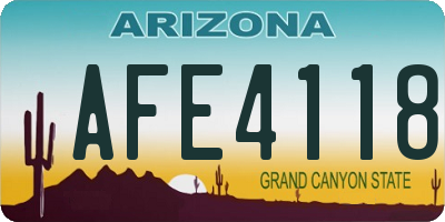 AZ license plate AFE4118