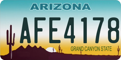 AZ license plate AFE4178
