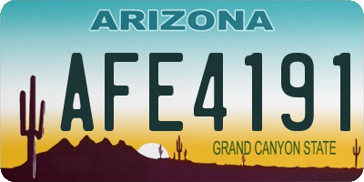 AZ license plate AFE4191