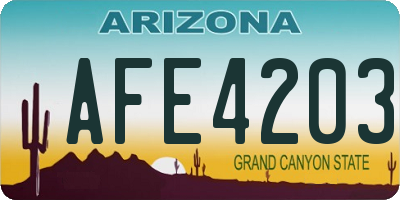 AZ license plate AFE4203