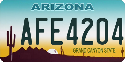AZ license plate AFE4204