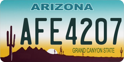 AZ license plate AFE4207