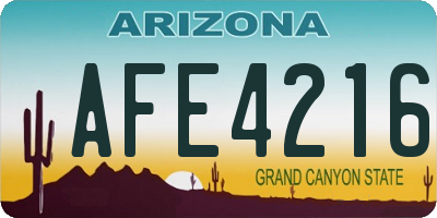 AZ license plate AFE4216