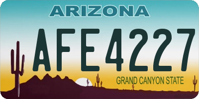 AZ license plate AFE4227