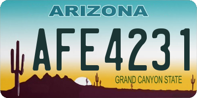 AZ license plate AFE4231