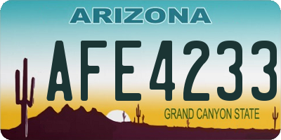 AZ license plate AFE4233