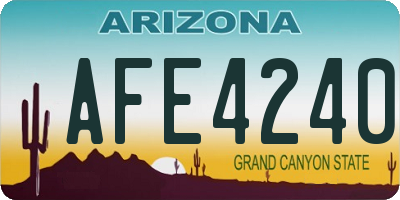AZ license plate AFE4240
