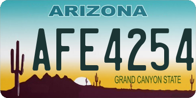 AZ license plate AFE4254