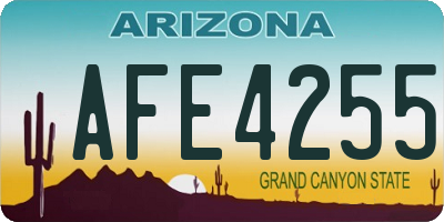 AZ license plate AFE4255
