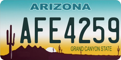 AZ license plate AFE4259