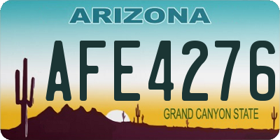 AZ license plate AFE4276