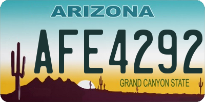 AZ license plate AFE4292