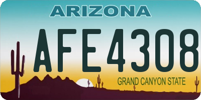 AZ license plate AFE4308