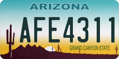 AZ license plate AFE4311