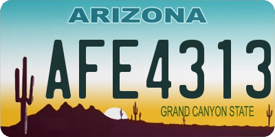 AZ license plate AFE4313