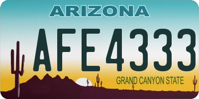 AZ license plate AFE4333