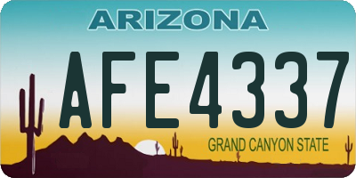 AZ license plate AFE4337