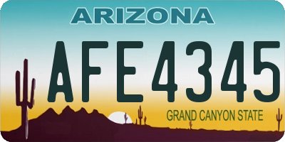 AZ license plate AFE4345