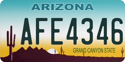 AZ license plate AFE4346