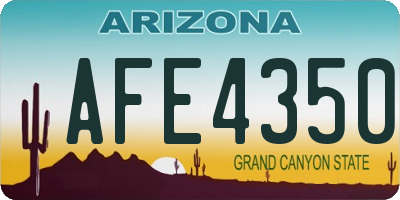 AZ license plate AFE4350