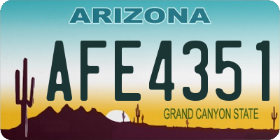 AZ license plate AFE4351