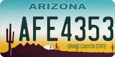 AZ license plate AFE4353