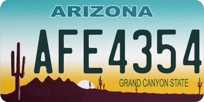AZ license plate AFE4354