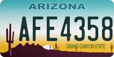 AZ license plate AFE4358