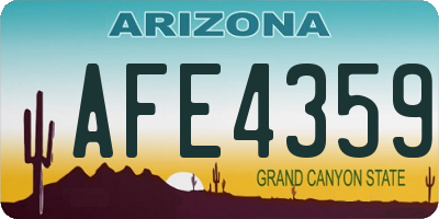 AZ license plate AFE4359