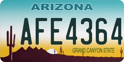 AZ license plate AFE4364