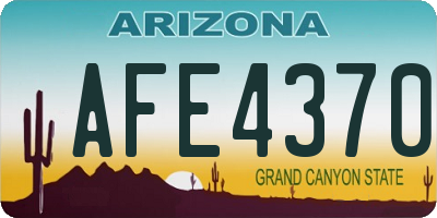 AZ license plate AFE4370